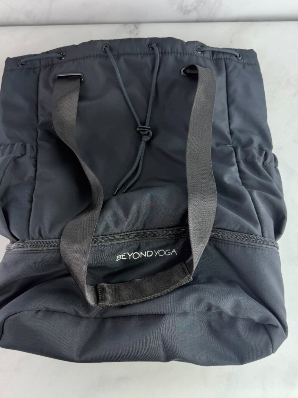 Beyond Yoga Convertible Gym Bag Black Puffer Tote Backpack
